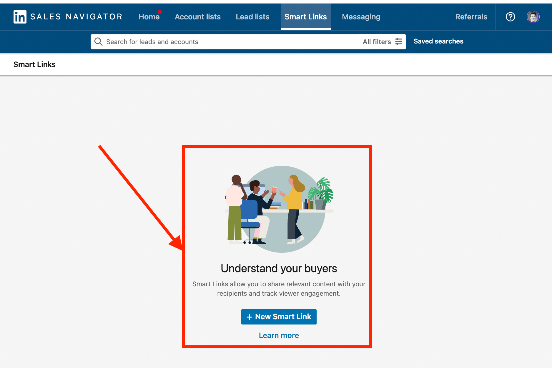 comment créer un smart link sur sales navigator 